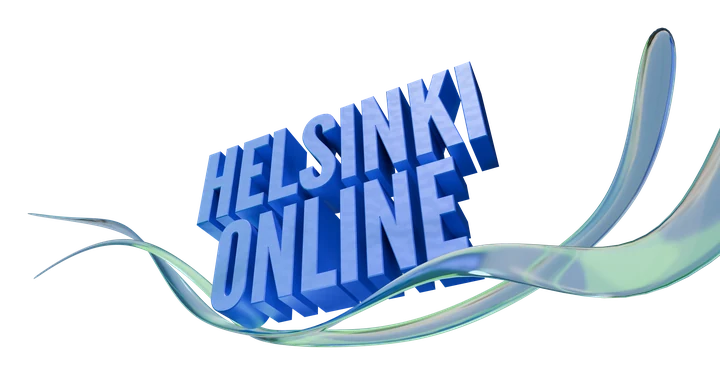 Helsinki Online logo with ribbons