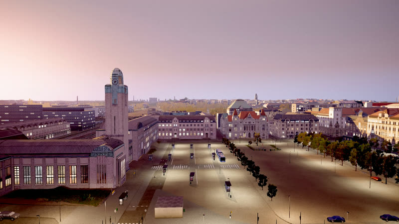 The Central Railway Station clock tower and Rautatientori